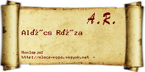Alács Róza névjegykártya